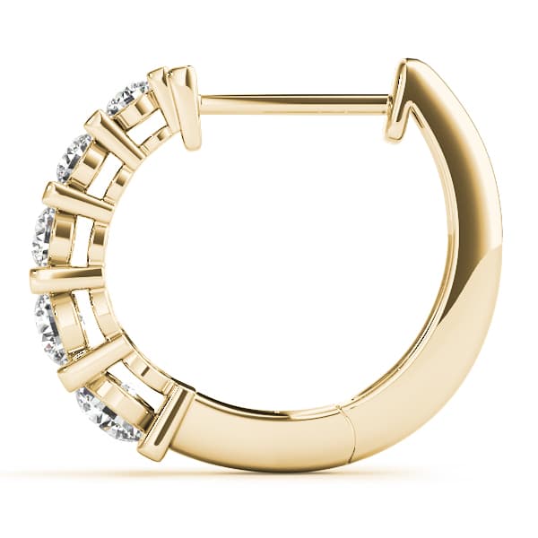 Hoop Earrings Standard Hoop Earring (1.02 ct. tw.), Side view in yellow gold
