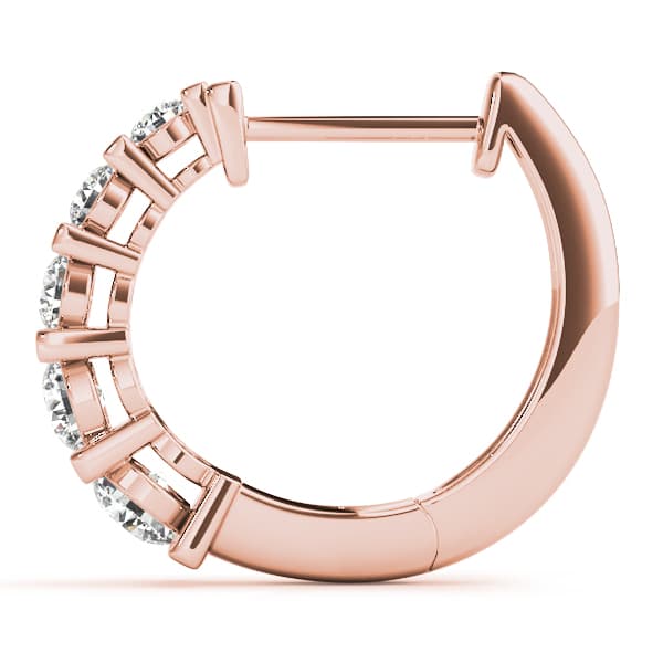 Hoop Earrings Standard Hoop Earring (1/2 ct. tw.), Side view in rose gold