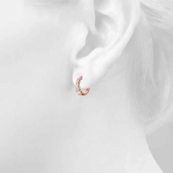 Hoop Earrings Standard Hoop Earring (1/2 ct. tw.), Top view in rose gold