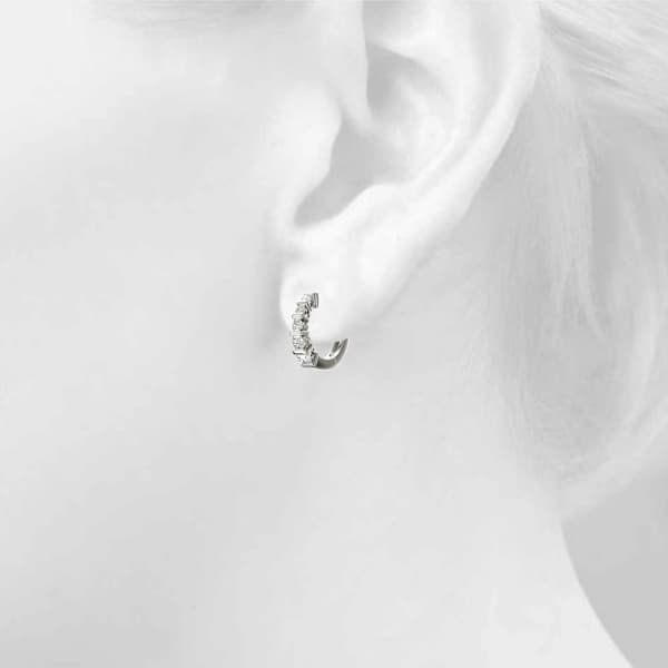 Hoop Earrings Standard Hoop Earring (1/2 ct. tw.), Top view in white gold or platinum
