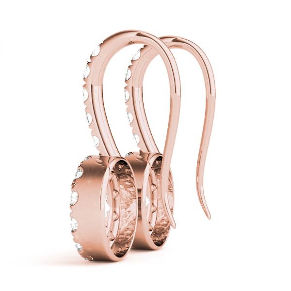 Round Halo Drop Earrings (1/8 ct. tw.), Side view in rose gold