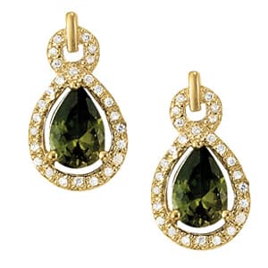 Earrings Color Pear — White Gold