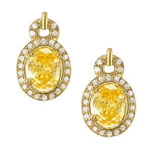 Earrings Color Oval — White Gold