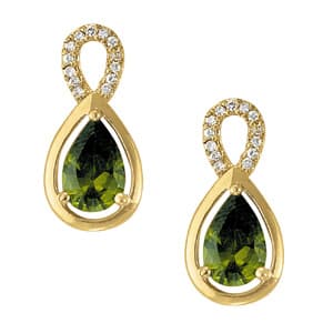 Earrings Color Pear — White Gold
