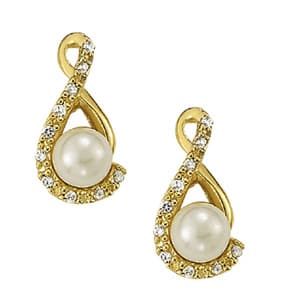5mm Pearl Earrins — LEFT — White Gold