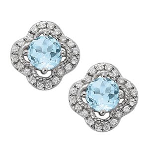 Earrings Color Round — White Gold