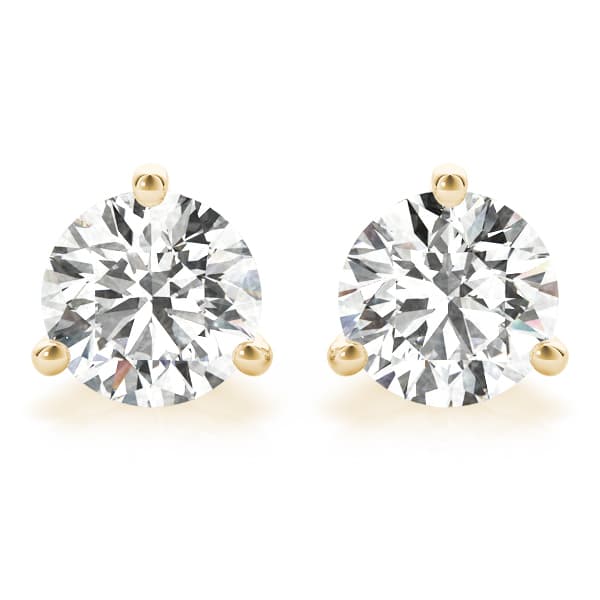 Hidden Halo Martini Diamond Studs (4 ct. tw.), Front view in yellow gold