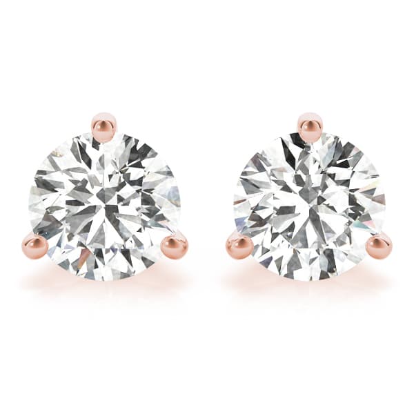 Hidden Halo Martini Diamond Studs (2 ct. tw.), Front view in rose gold