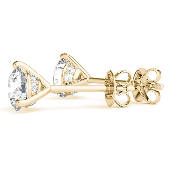 Hidden Halo Martini Diamond Studs (4 ct. tw.), Angle view in yellow gold