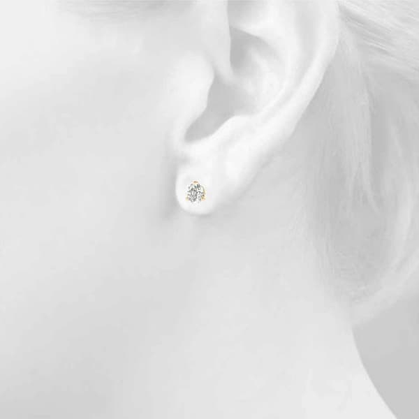 Hidden Halo Martini Diamond Studs (4 ct. tw.), Top view in yellow gold
