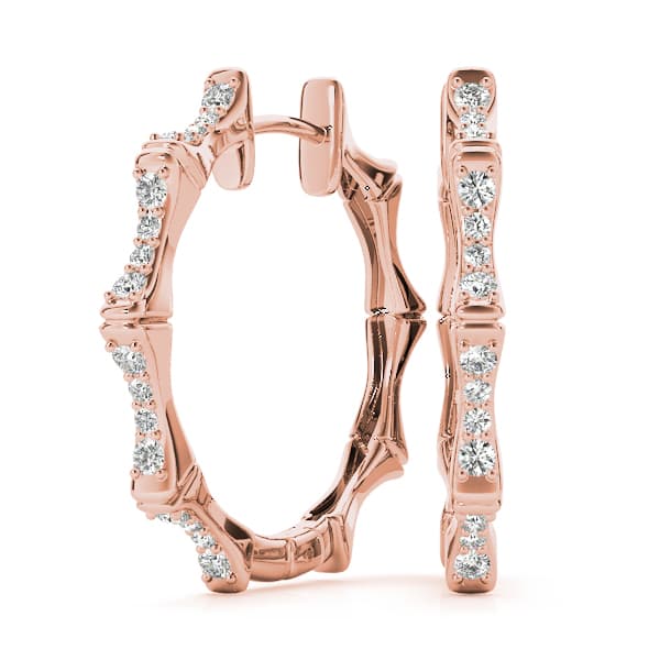 Hoop Earrings Standard Hoop — 1/5 CT TW Per Pair Earring (0.1 ct. tw.), Front view in rose gold