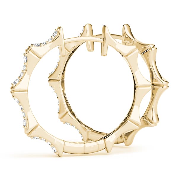 Hoop Earrings Standard Hoop — 1/5 CT TW Per Pair Earring (0.1 ct. tw.), Angle view in yellow gold