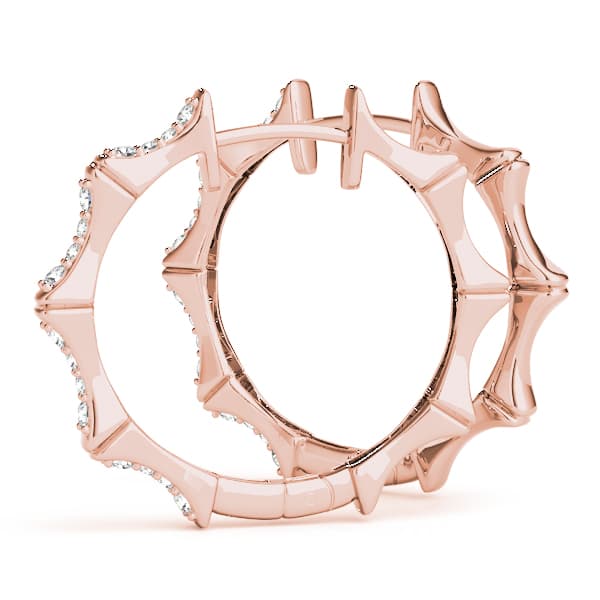 Hoop Earrings Standard Hoop — 1/5 CT TW Per Pair Earring (0.1 ct. tw.), Angle view in rose gold