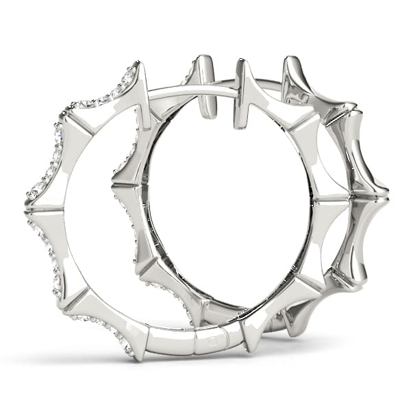 Hoop Earrings Standard Hoop — 1/5 CT TW Per Pair Earring (0.1 ct. tw.), Angle view in white gold or platinum