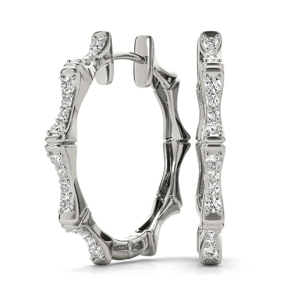 Earrings Hoop Earrings Standard Hoop — 1/3 CT TW Per Pair — View 1