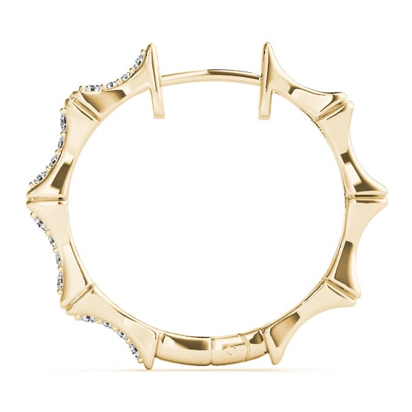 Hoop Earrings Standard Hoop — 1/5 CT TW Per Pair Earring (0.1 ct. tw.), Side view in yellow gold