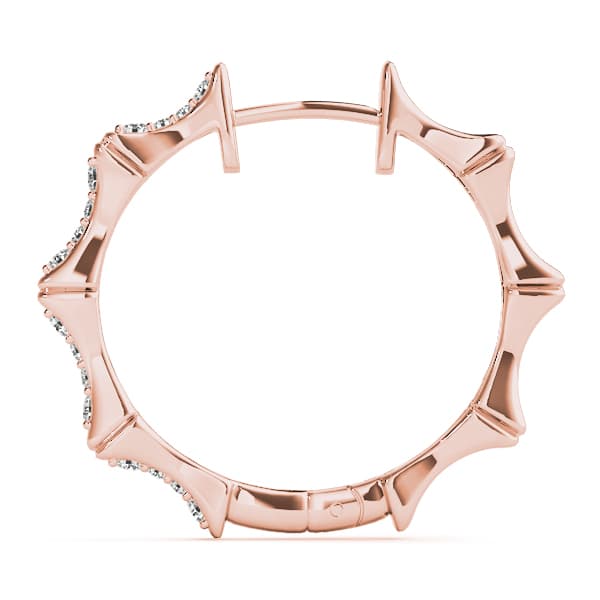 Hoop Earrings Standard Hoop — 1/5 CT TW Per Pair Earring (0.1 ct. tw.), Side view in rose gold