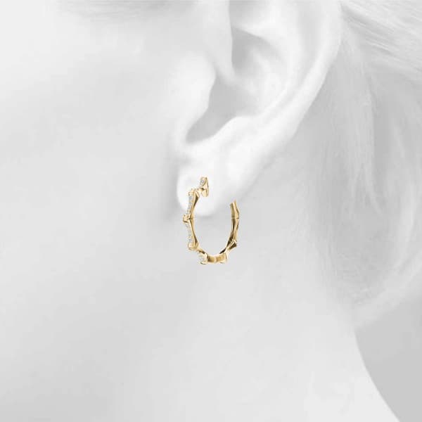 Hoop Earrings Standard Hoop — 1/5 CT TW Per Pair Earring (0.1 ct. tw.), Top view in yellow gold