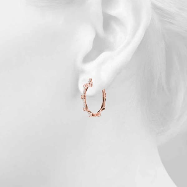Hoop Earrings Standard Hoop — 1/5 CT TW Per Pair Earring (0.1 ct. tw.), Top view in rose gold