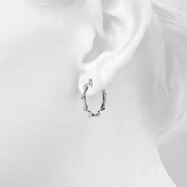 Hoop Earrings Standard Hoop — 1/5 CT TW Per Pair Earring (0.1 ct. tw.), Top view in white gold or platinum