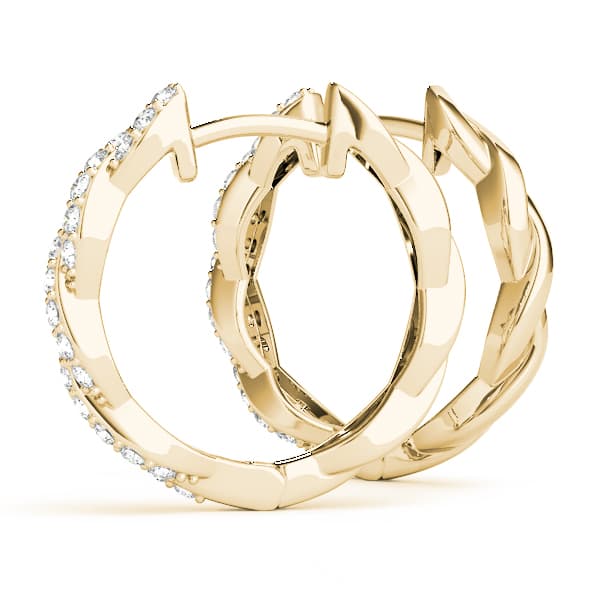 Hoop Earrings Standard Hoop — 1/3 CT TW Per Pair Earring (3/8 ct. tw.), Angle view in yellow gold