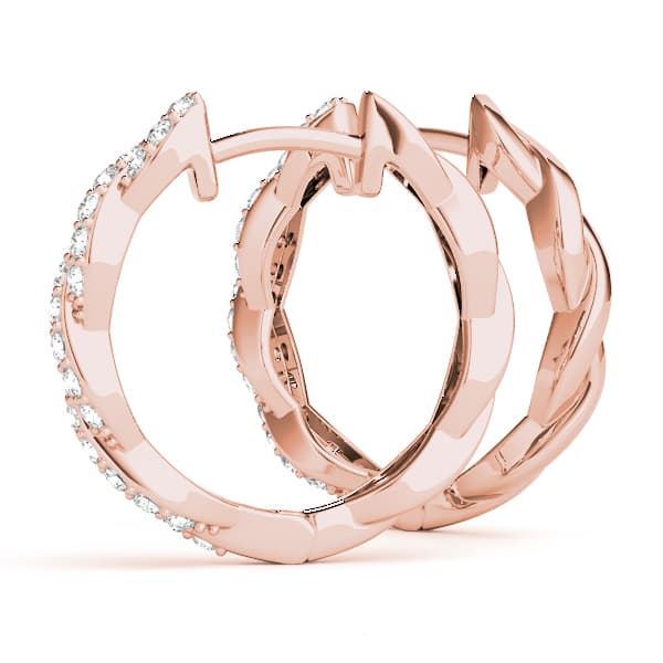 Hoop Earrings Standard Hoop — 1/3 CT TW Per Pair Earring (3/8 ct. tw.), Angle view in rose gold