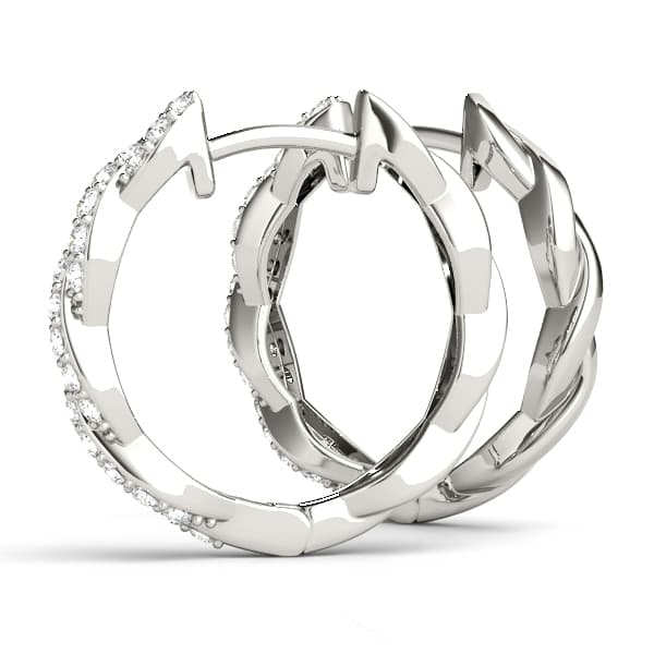 Hoop Earrings Standard Hoop — 1/3 CT TW Per Pair Earring (3/8 ct. tw.), Angle view in white gold or platinum