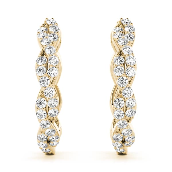 Hoop Earrings Standard Hoop — 1/3 CT TW Per Pair Earring (3/8 ct. tw.), On hand view in yellow gold
