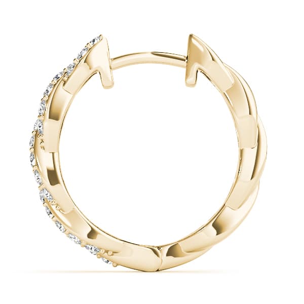 Hoop Earrings Standard Hoop — 1/3 CT TW Per Pair Earring (3/8 ct. tw.), Side view in yellow gold
