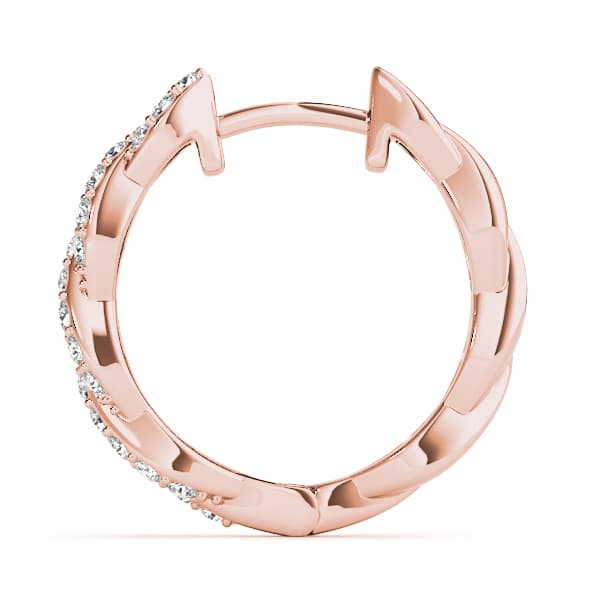 Hoop Earrings Standard Hoop — 1/3 CT TW Per Pair Earring (3/8 ct. tw.), Side view in rose gold