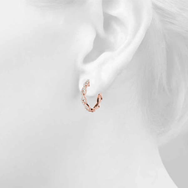 Hoop Earrings Standard Hoop — 1/3 CT TW Per Pair Earring (3/8 ct. tw.), Top view in rose gold