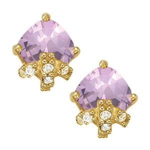Earrings Color Square & Cushion — White Gold