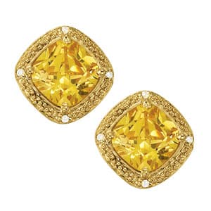 Earrings Color Square & Cushion — White Gold