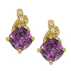 Earrings For 6x6 Cushion — RIGHT — White Gold