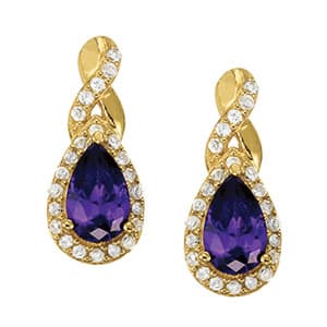 Pear Cut Fashion Earrings — White Gold
