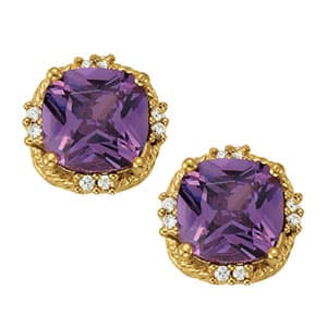 Earrings Color Square & Cushion — White Gold
