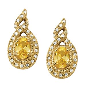 Oval Fashion Earrings — LEFT — White Gold