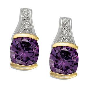 Earrings Color Square & Cushion — White Gold