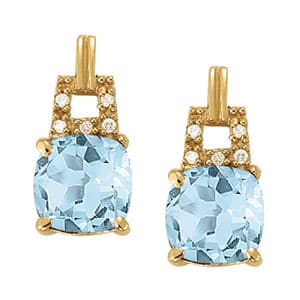 Earrings Color Square & Cushion — White Gold