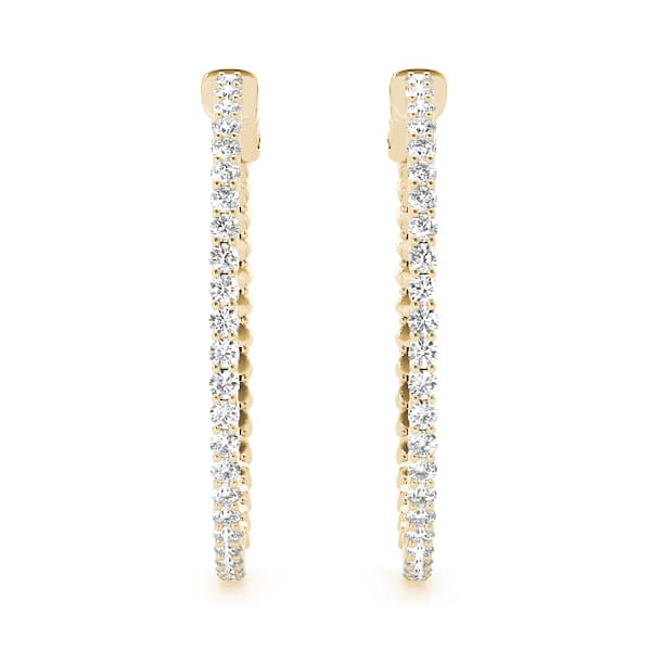Hoop Earrings Vault Lock — 1 CT (32mm) Earring (1 ct. tw.), Angle view in yellow gold