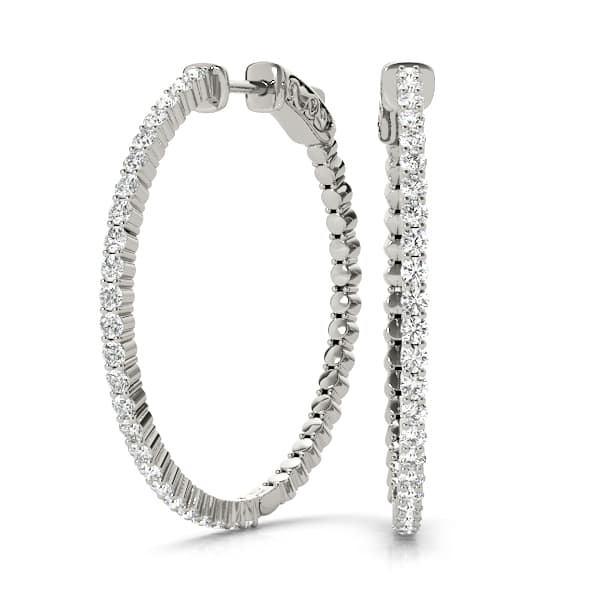 Earrings Hoop Earrings Vault Lock — 1/2 CT (25mm) — View 1