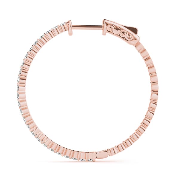 Hoop Earrings Vault Lock — 1/2 CT (25mm) Earring (1/2 ct. tw.), Side view in rose gold