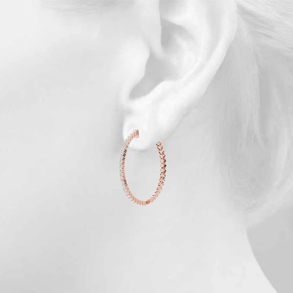 Hoop Earrings Vault Lock — 1/2 CT (25mm) Earring (1/2 ct. tw.), Top view in rose gold