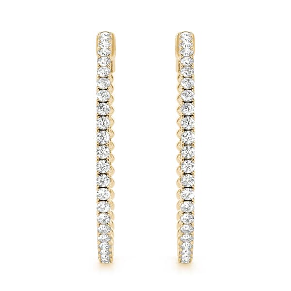 Round Vault Lock Hoop Earrings — 1 1/2 ctw (26mm) (2 ct. tw.), Angle view in yellow gold