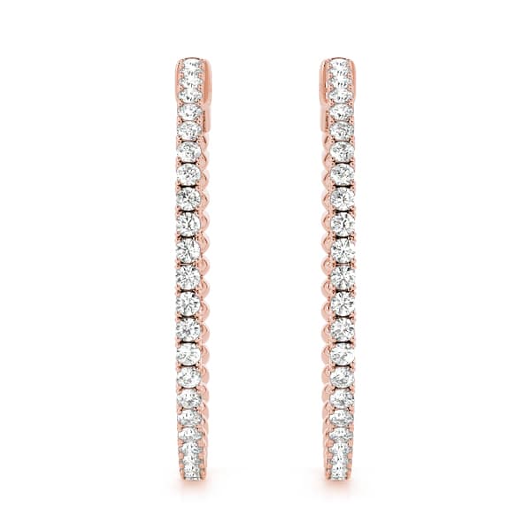 Round Vault Lock Hoop Earrings (2 ct. tw.), Angle view in rose gold