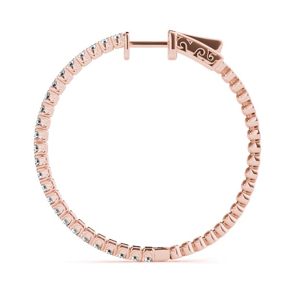 Round Vault Lock Hoop Earrings (2 ct. tw.), Side view in rose gold