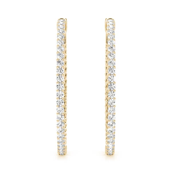 Round Vault Lock Hoop Earrings (2 ct. tw.), Angle view in yellow gold