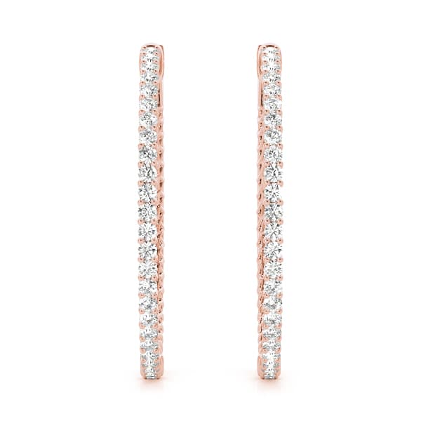Round Vault Lock Hoop Earrings (2 ct. tw.), Angle view in rose gold