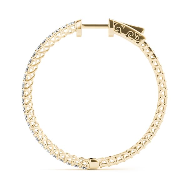 Round Vault Lock Hoop Earrings (2 ct. tw.), Side view in yellow gold