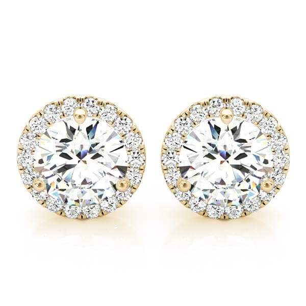 Round Martini Halo Studs (0.3 ct. tw.), Front view in yellow gold